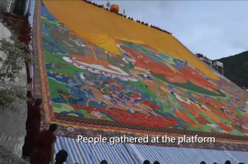 Vlog: China's Tibet kicks off Shoton Festival with Buddha painting unrolling ceremony
